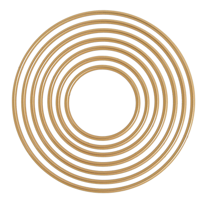 The Concentric Circle Dies feature eight concentric rings, ideal for layered designs or pairing with circle dies in craft projects. Displayed on a white background, they're perfect for adding dimension to your creations.