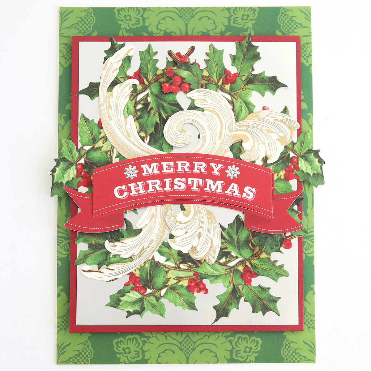 Adorn your Christmas card with the elegant Favorite Christmas Sentiment Stickers—featuring holly, berries, gold filigree, and a festive red banner with “Merry Christmas” in crisp white text. These stickers are perfect for pairing with other favorites from your Christmas sticker library or layering with 3D greeting card stickers to create a truly memorable holiday greeting.