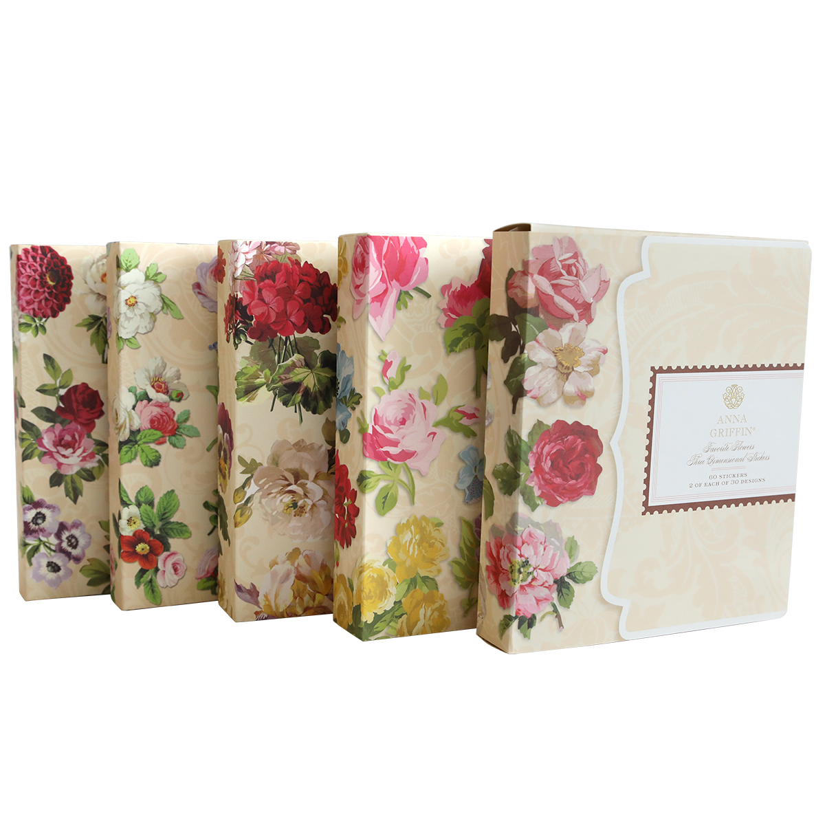 A collection of four Favorite Flowers Sticker Collection notebooks by Anna Griffin.
