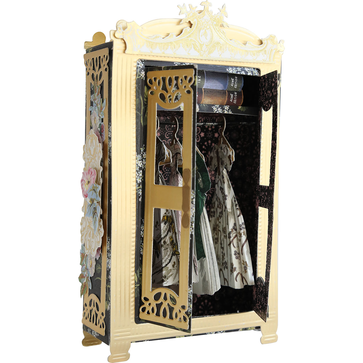 An Antique Armoire Dies with a dress in it, perfect for crafting projects or custom cards.