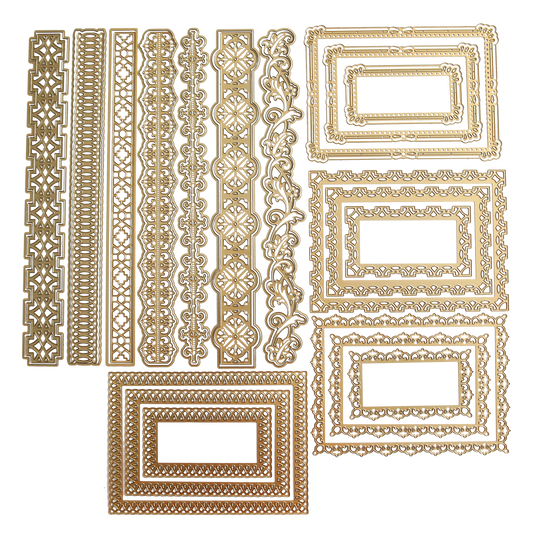 A set of Scrapbook Border and Frame Dies perfect for scrapbooking and cardmaking.