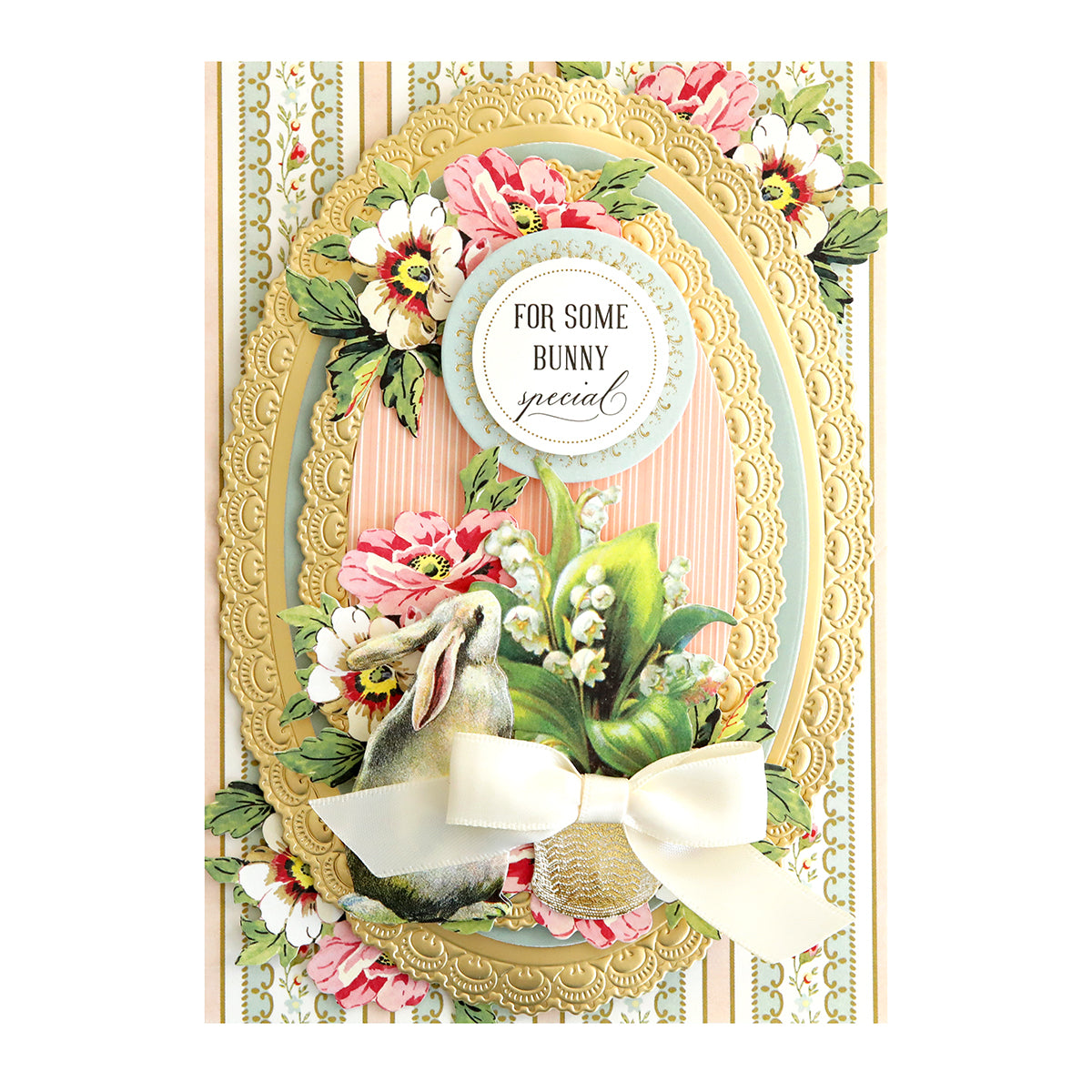 A card adorned with Bunny Stickers and Sentiments.