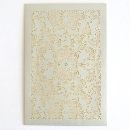 A set of 10 Silver Intricate Sleeve cards featuring elegant, detailed patterns—ideal for creating custom invitations or luxurious wedding invites.