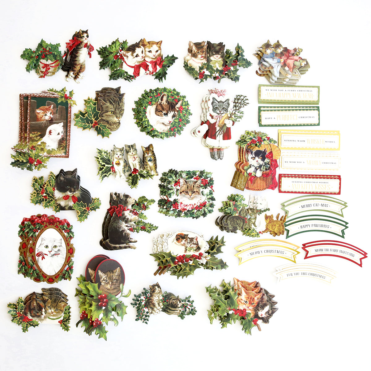 Anna Griffin 120 Christmas Wreath Stickers and Sentiments NEW buy 2021