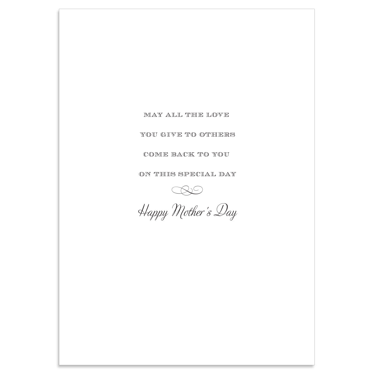 The "Floral Happy Mother's Day" card showcases elegant gold foil text: "May all the love you give to others come back to you on this special day. Happy Mother's Day." At 5" x 7", it's perfect for expressing heartfelt gratitude.