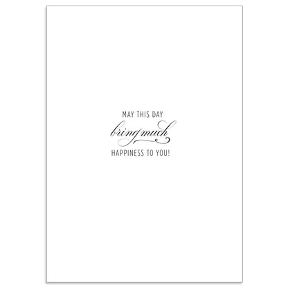 The Rose Mother's Day Card features a simple, elegant interior sentiment: "May this day bring much happiness to you!" It includes a printed lined envelope for an added touch of charm.