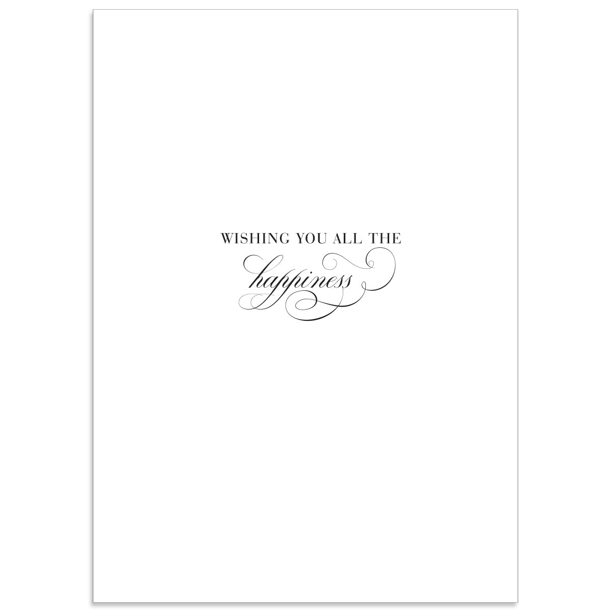 The Rose Anniversary Card features "Wishing You All the Happiness" in elegant script with gold foil accents. It includes a printed lined envelope for sophistication.