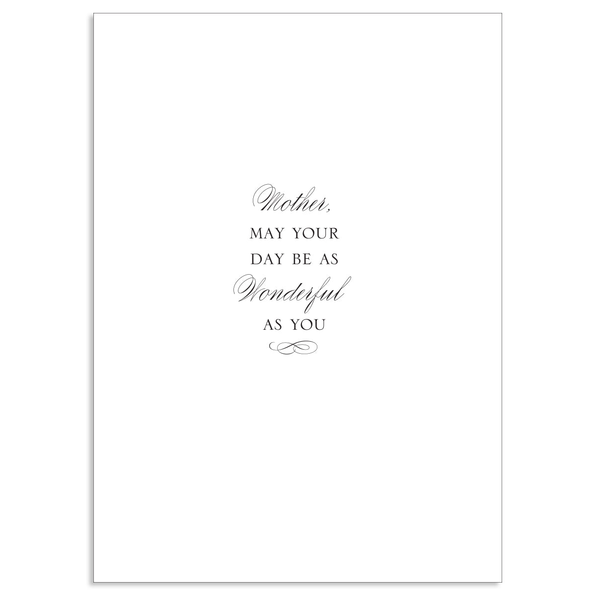 The Virginia Floral Happy Mother's Day Card features the message "Mother, may your day be as wonderful as you," in elegant cursive. It has a plain white background with gold foil accents and includes a printed lined envelope for sophistication.