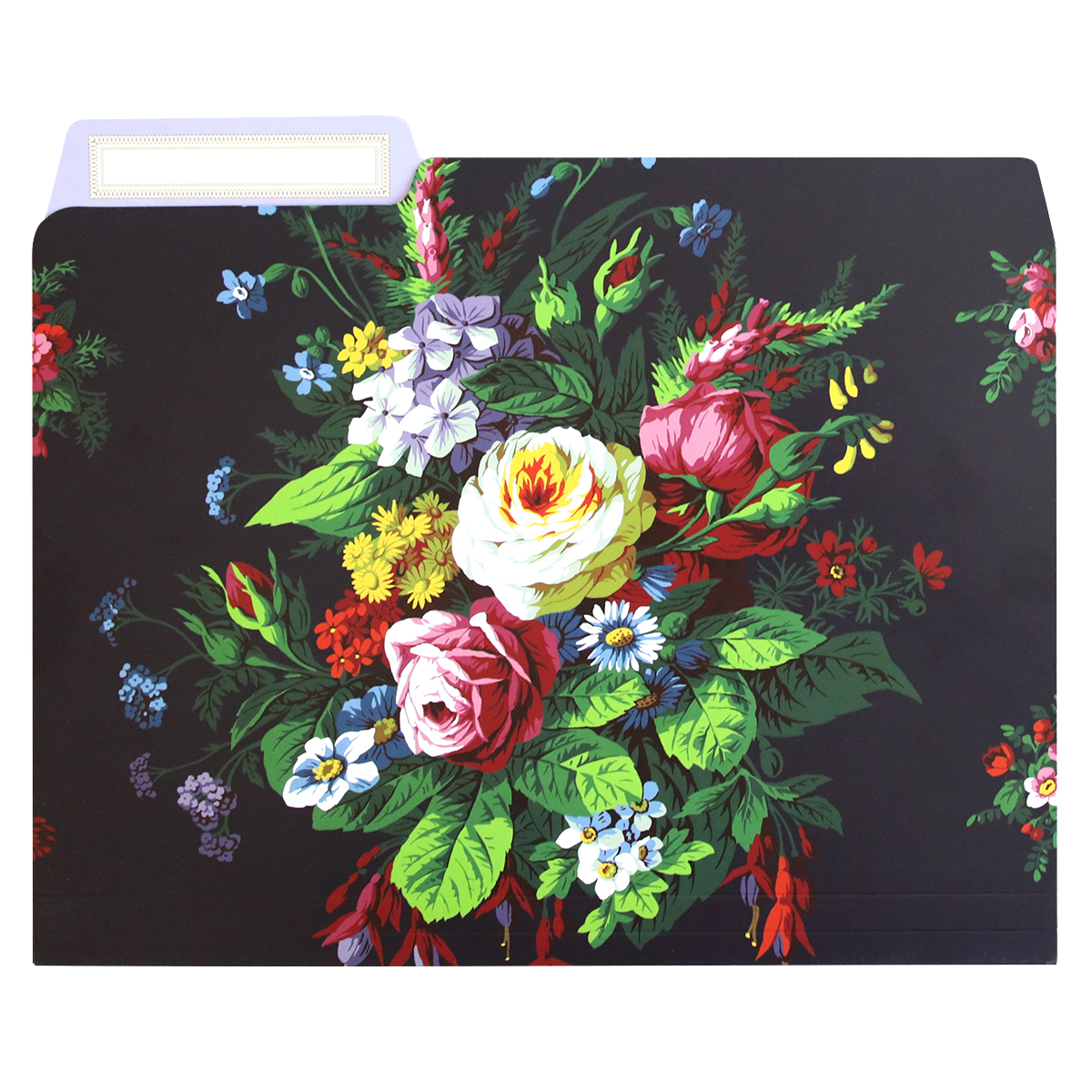 An Astrid Floral File Folder containing 12 standard size folders and 3 tab dividers.