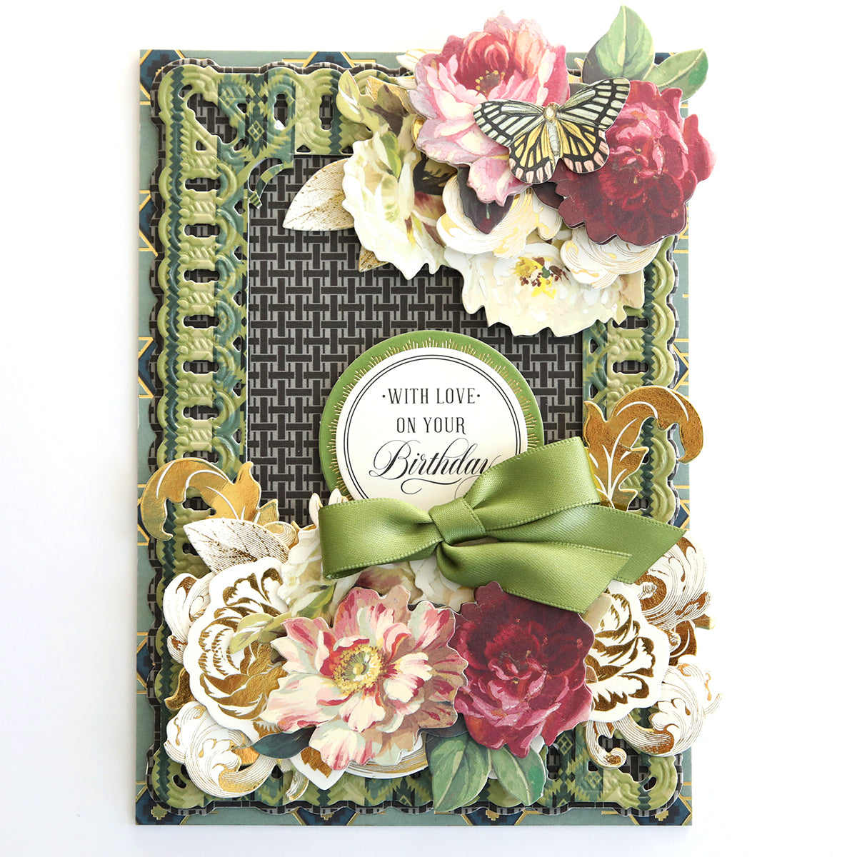 A Lomasi Cardstock Collection with flowers and a bow.