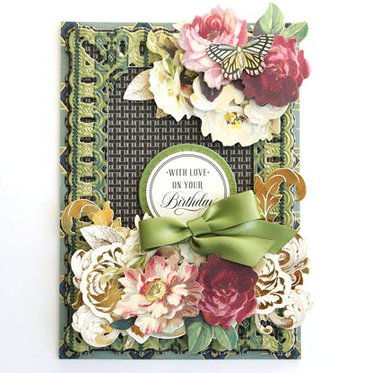 A Lomasi Cardstock Collection with flowers and a bow.