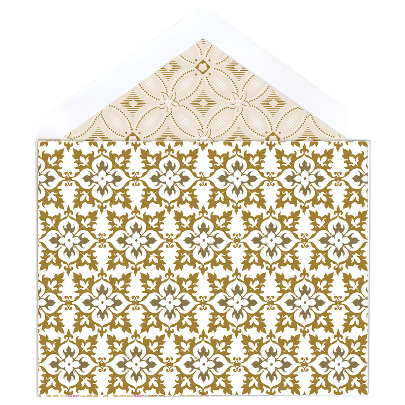 Gold Patterns Folded A2 Note Cards – Anna Griffin Inc.