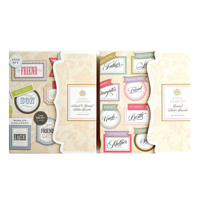 A set of Nearest and Dearest Sticker Bundle with different labels on them.