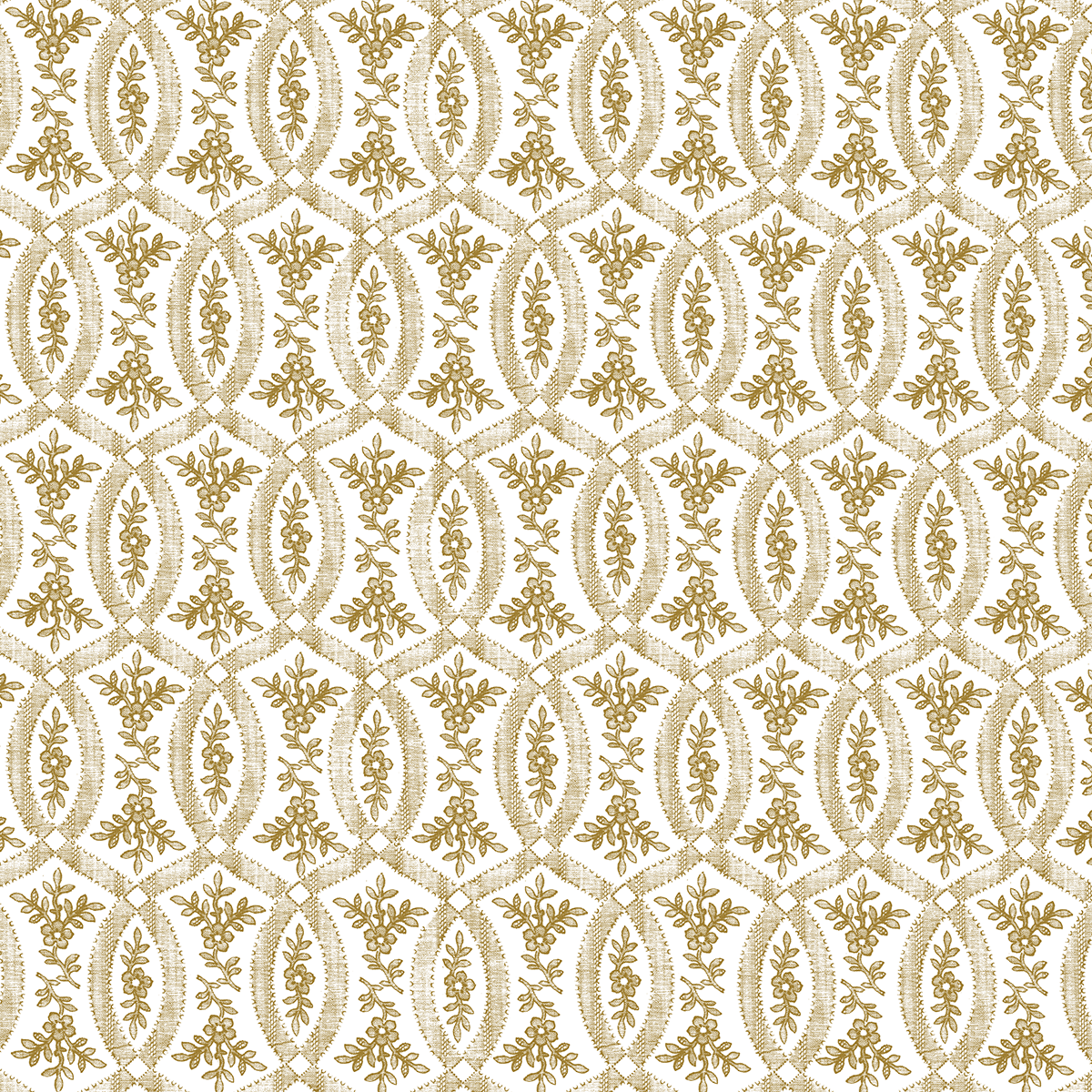 The 12x12 Phoebe Floral Gray Cardstock (5 sheets) features a symmetrical gold and white ornate pattern with oval floral motifs, ideal for archival projects or double-sided cardstock designs.