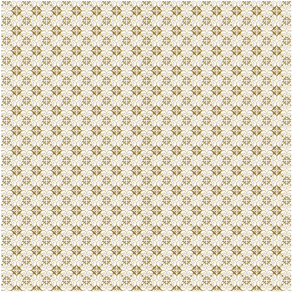 12x12 Faded Rose Floral Ivory Text Paper (5 sheets) features a repeating gold and white geometric floral pattern with circular and diamond shapes, ideal for archival projects or elegant double-sided text use.