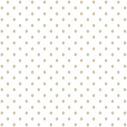 A repeating pattern of small, symmetrical yellow and brown flower-like shapes on white, ideal for archival projects or pairing with the 12x12 Faded Rose Flower Cluster Text Paper 5 sheets.