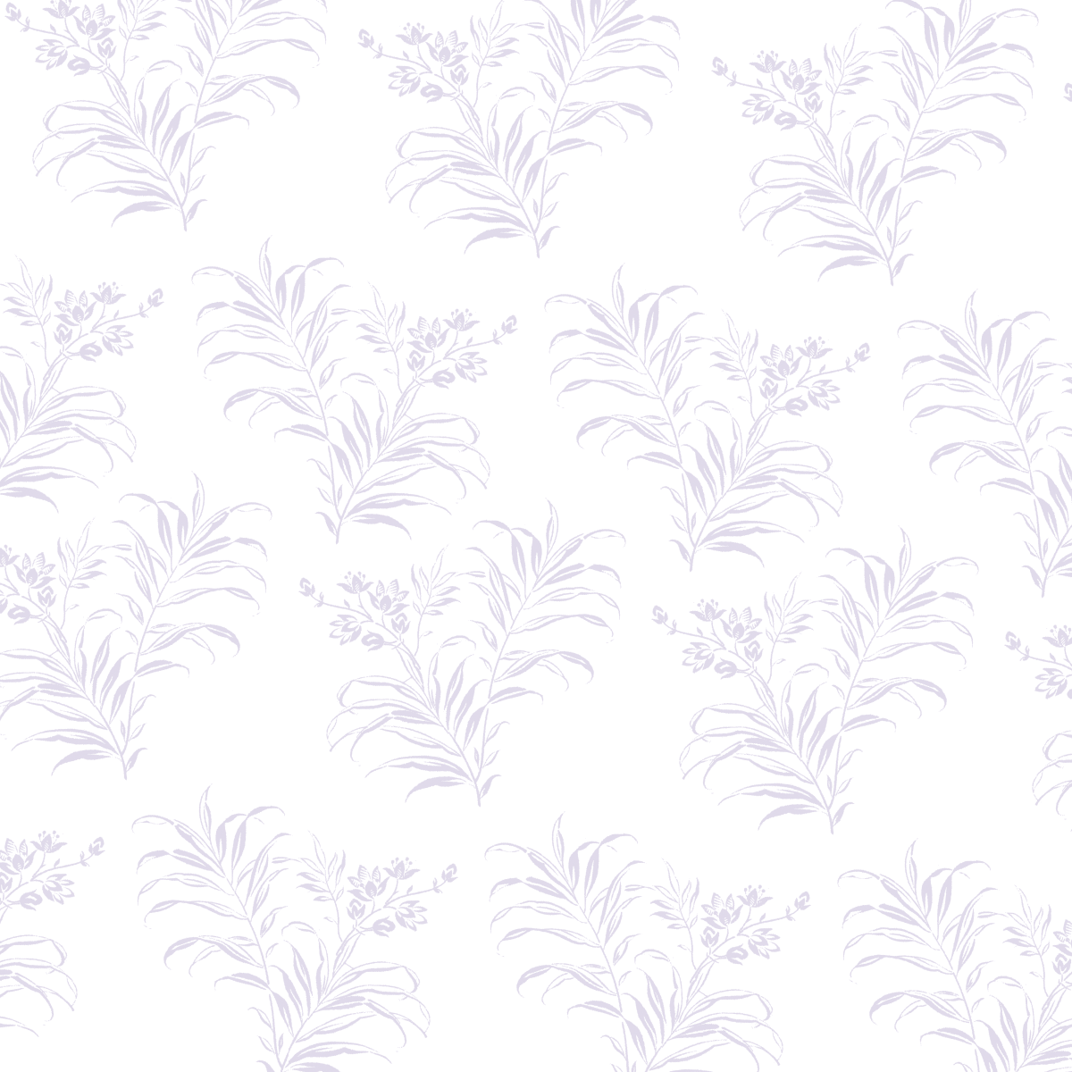 12x12 Antique Botanical Roses Lavender Text Paper features light lavender botanical illustrations with leaves and small flowers on a white background. Comes in 5 sheets, ideal for archival projects or double-sided printing.