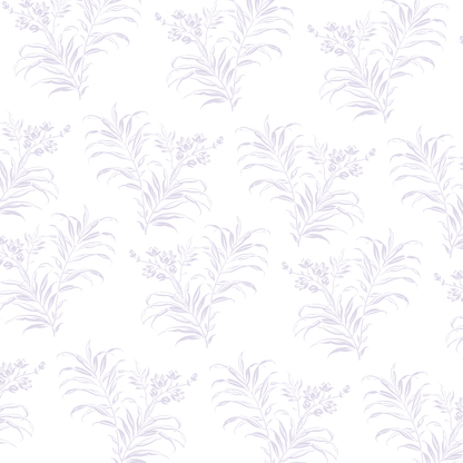 12x12 Antique Botanical Roses Lavender Text Paper features light lavender botanical illustrations with leaves and small flowers on a white background. Comes in 5 sheets, ideal for archival projects or double-sided printing.