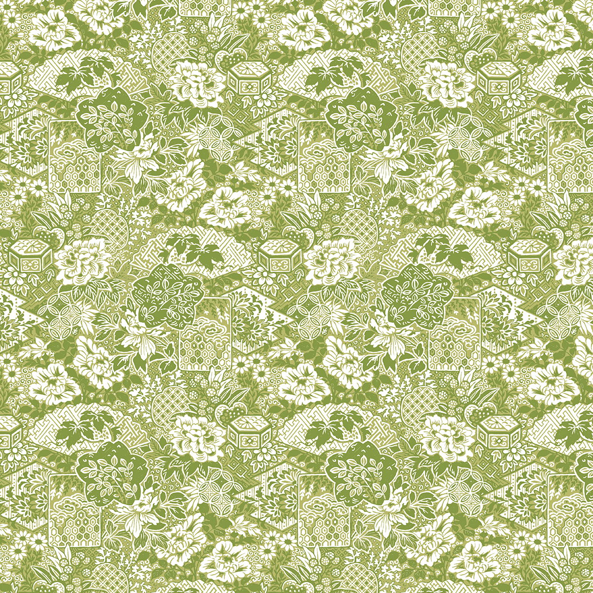 The 12x12 Lian Main Floral Green Cardstock (5 sheets) features seamless white floral and geometric patterns on a green background—perfect for double-sided projects or archival use.