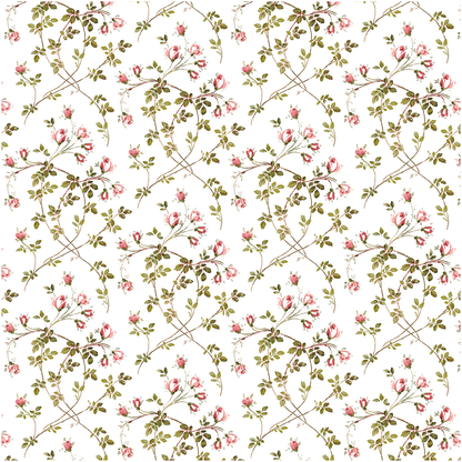 Featuring a repeating pattern of delicate pink flowers and green leaves on a white background, the 12x12 Francesca Floral Vine White Cardstock (5 sheets) is ideal for archival use and perfect for your crafting projects.