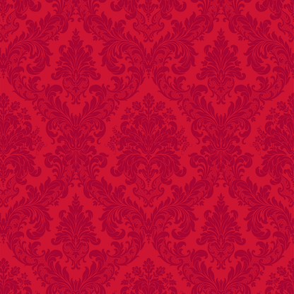 12X12 Christmas Medallion Red Cardstock (5 sheets) features a red damask design with ornate floral and leaf motifs on acid- and lignin-free double-sided paper—perfect for your holiday crafts.