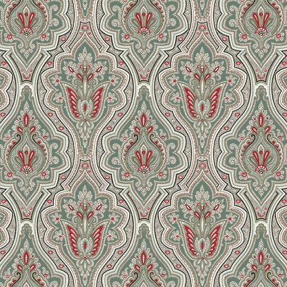 Elegant paisley pattern in green hues, designed on 12x12" cardstock. Includes 5 sheets—ideal for double-sided crafting and perfect to enhance your Christmas collection.