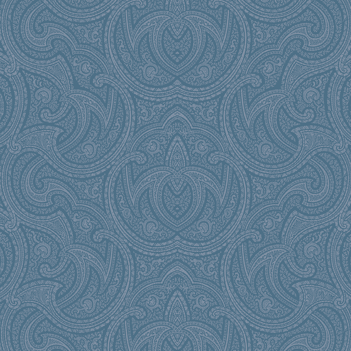 The 12x12 For Him Paisley Tonal Blue Text Paper (5 sheets) features intricate blue and light blue paisley patterns, ideal for archival use or festive Christmas-themed double-sided decorative projects.