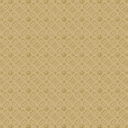 The 12X12 For Him Circle Medallion Gold Cardstock features a vintage-style, symmetrical pattern with gold and beige geometric shapes and circular motifs—perfect for double-sided holiday crafts. Set includes 5 sheets.
