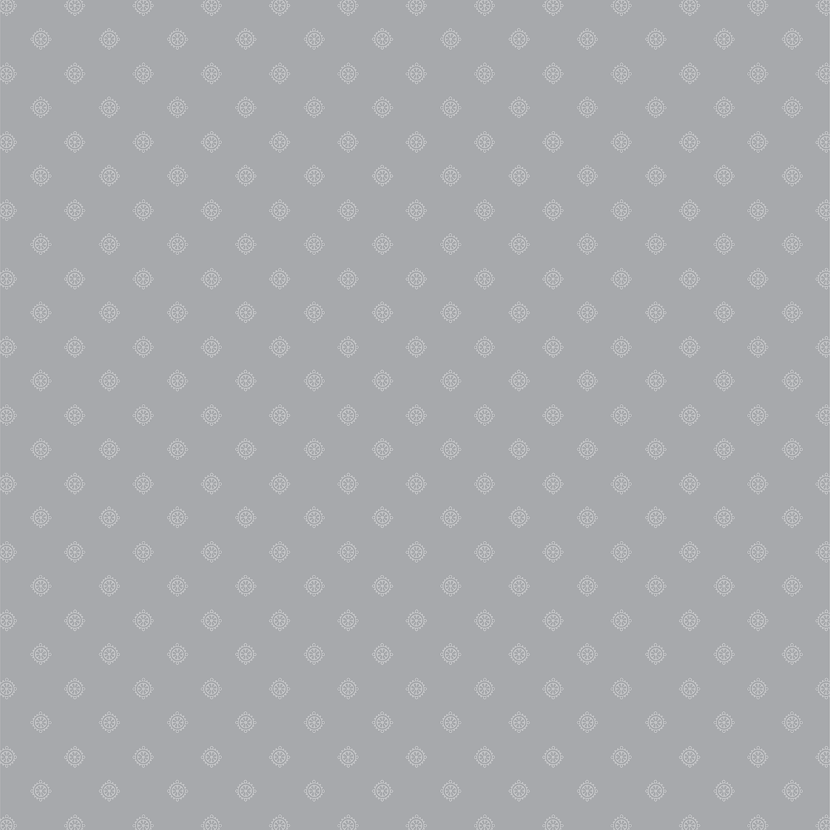The 12x12 For Him Quiet Medallion White Text Paper features a seamless grid of light geometric shapes on a gray background. Each pack includes 5 acid and lignin free, double-sided sheets—ideal for your Christmas collection.