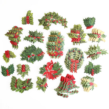 A collection of Retro Holly Sticker Library on a white background.