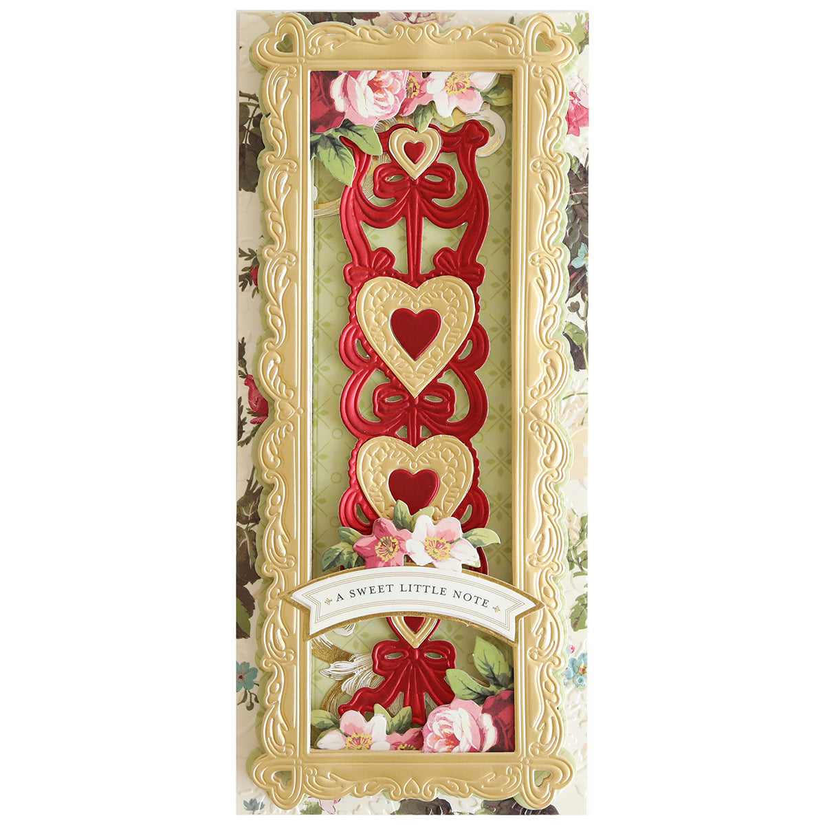 A Ribbon of Hearts Slimline Dies adorned with love-filled hearts.