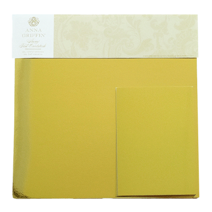 The Shiny Foil Cardstock Bundle, Gold features 250gsm shiny foil sheets with a decorative label at the top.
