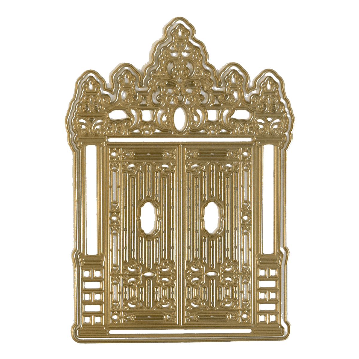 a golden door with intricate carvings on it.
