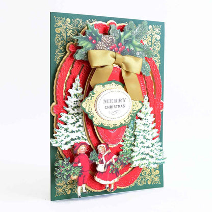 a christmas card with a santa clause on it.