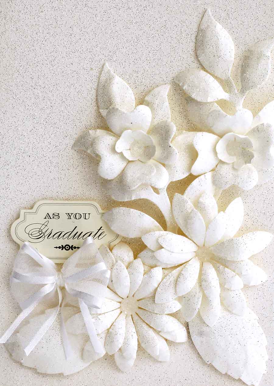 3d white flower paper