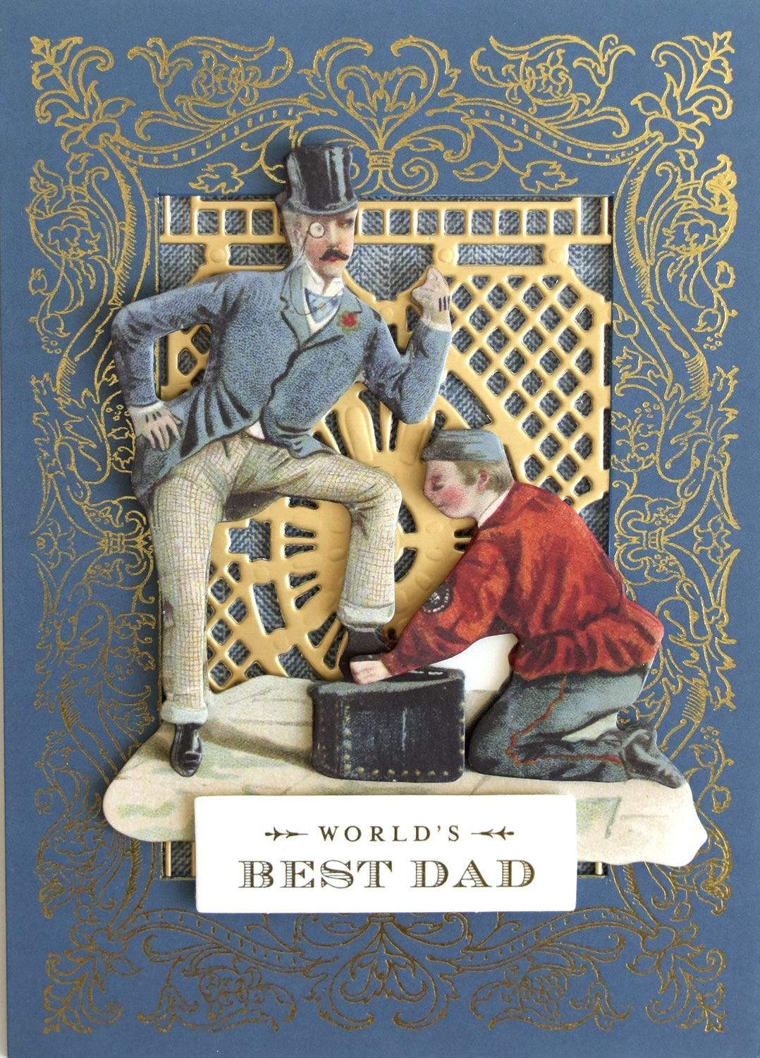 a father's day card with a picture of a father and son.