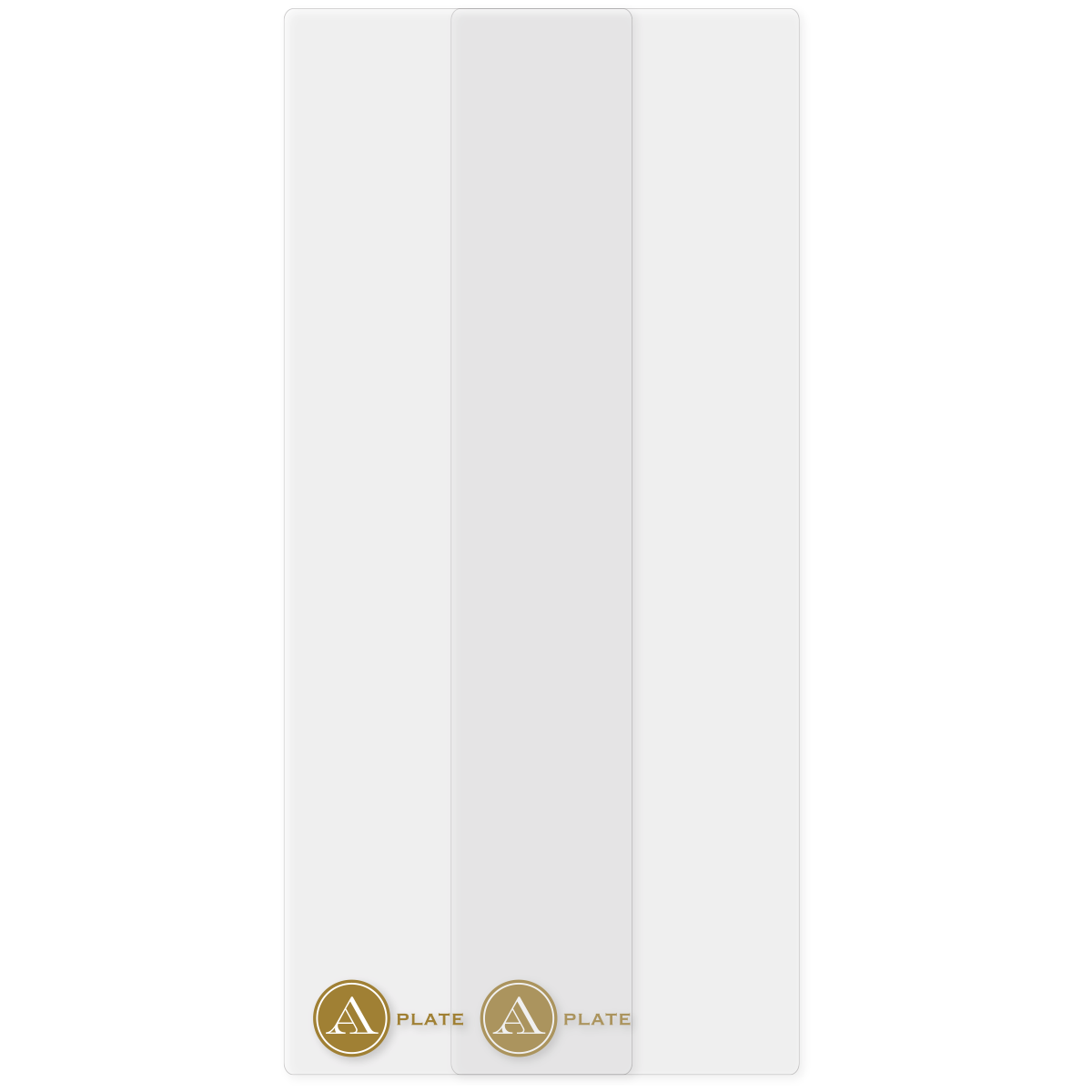 a white door with a gold emblem on it.
