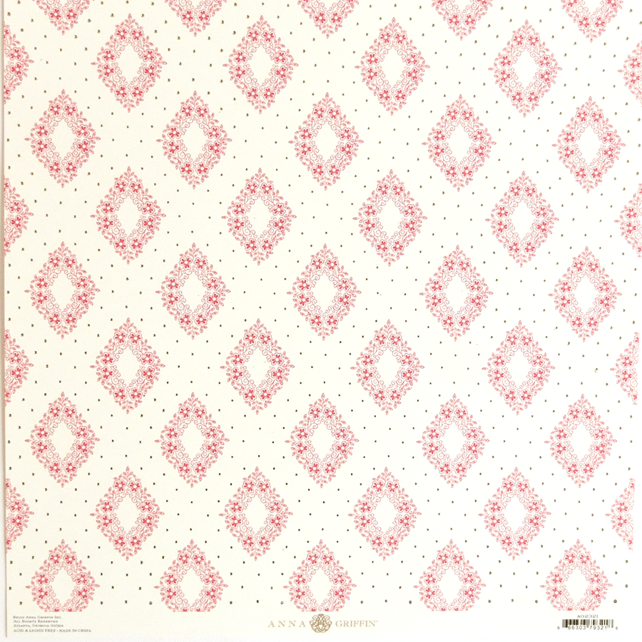 a red and white pattern on a sheet of paper.