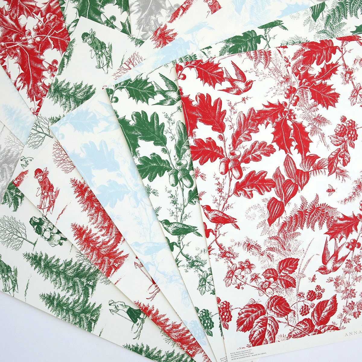 a stack of Christmas Toile 12x12 Cardstock.