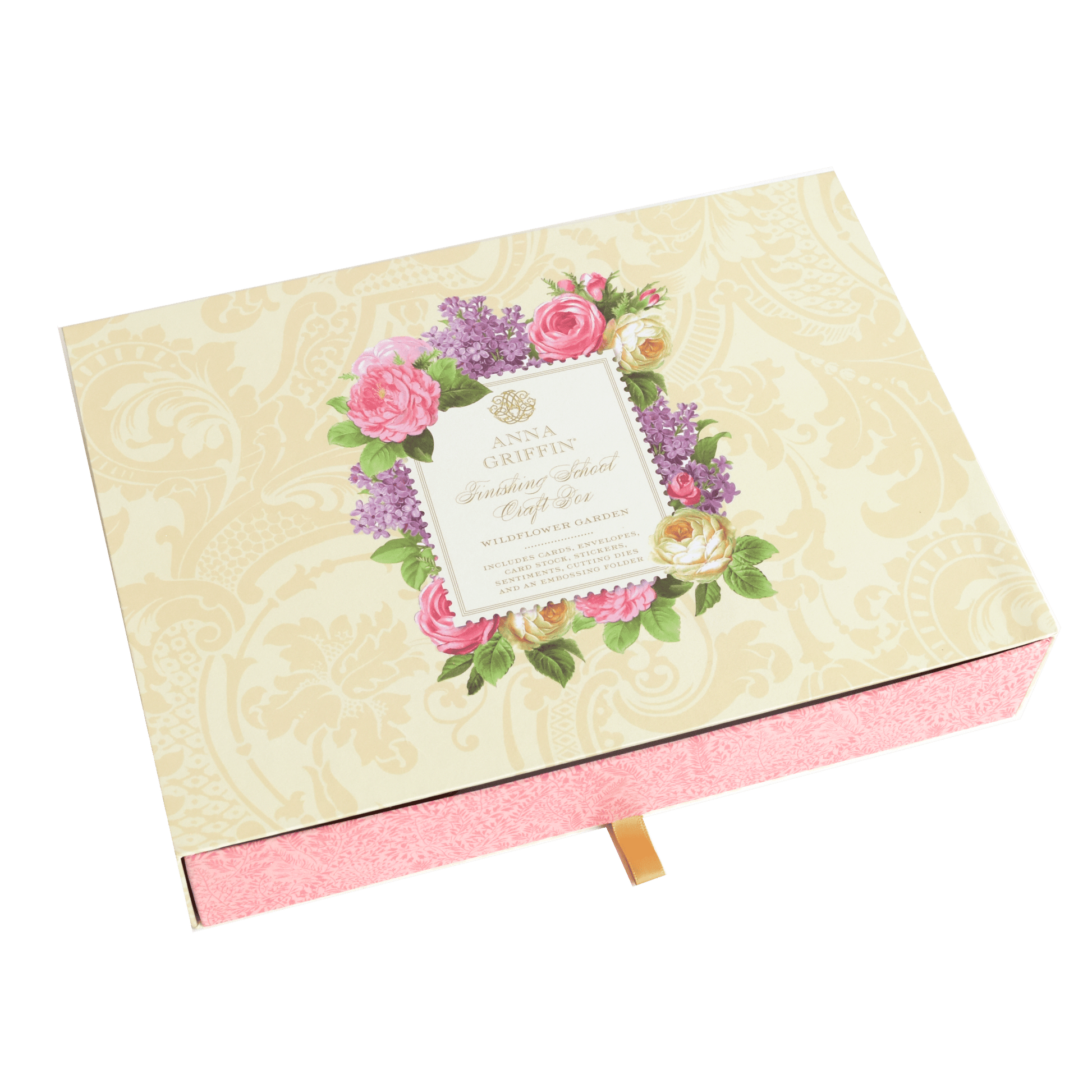 a wedding card box with flowers on it.