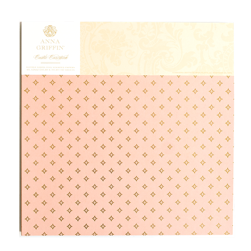 a pink and gold patterned paper with gold foil.