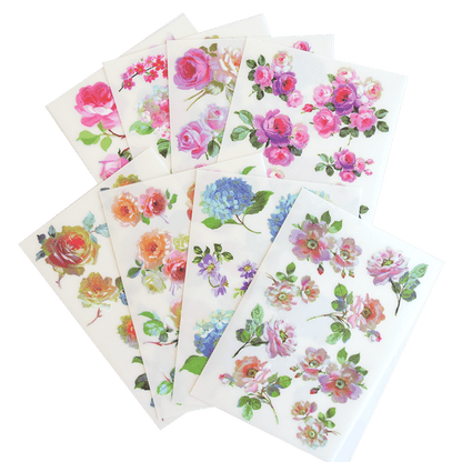 a bunch of cards with flowers on them.