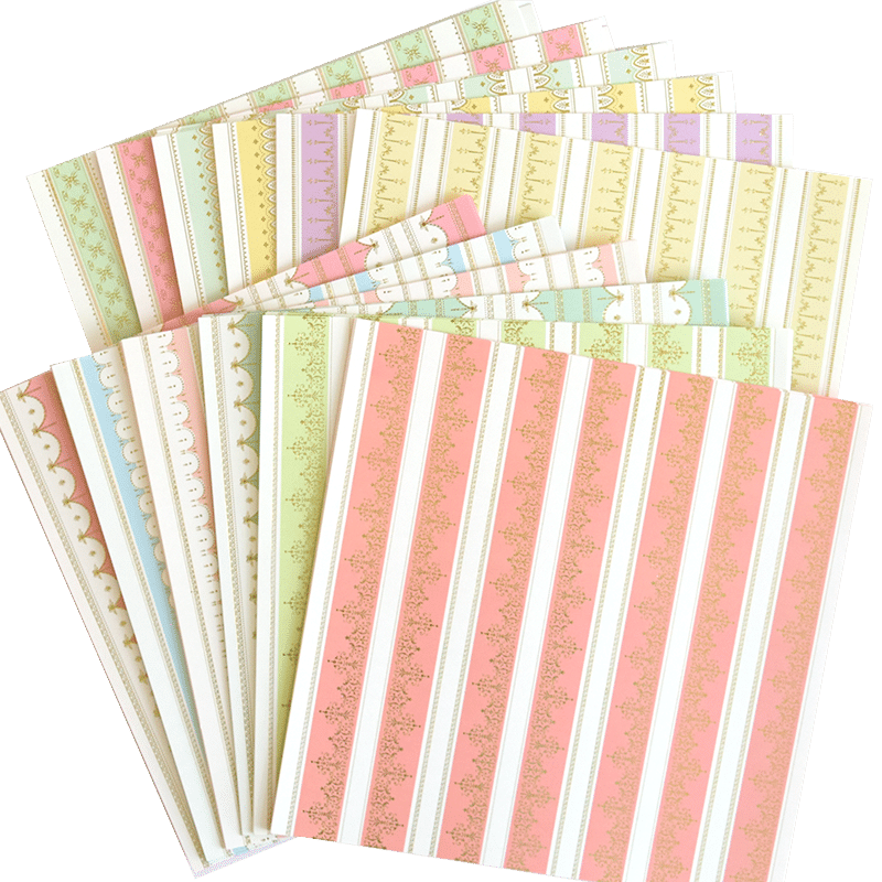 a set of five different colored papers.