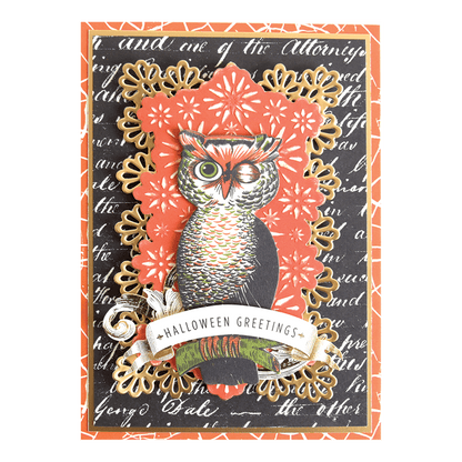 a card with an owl on it.