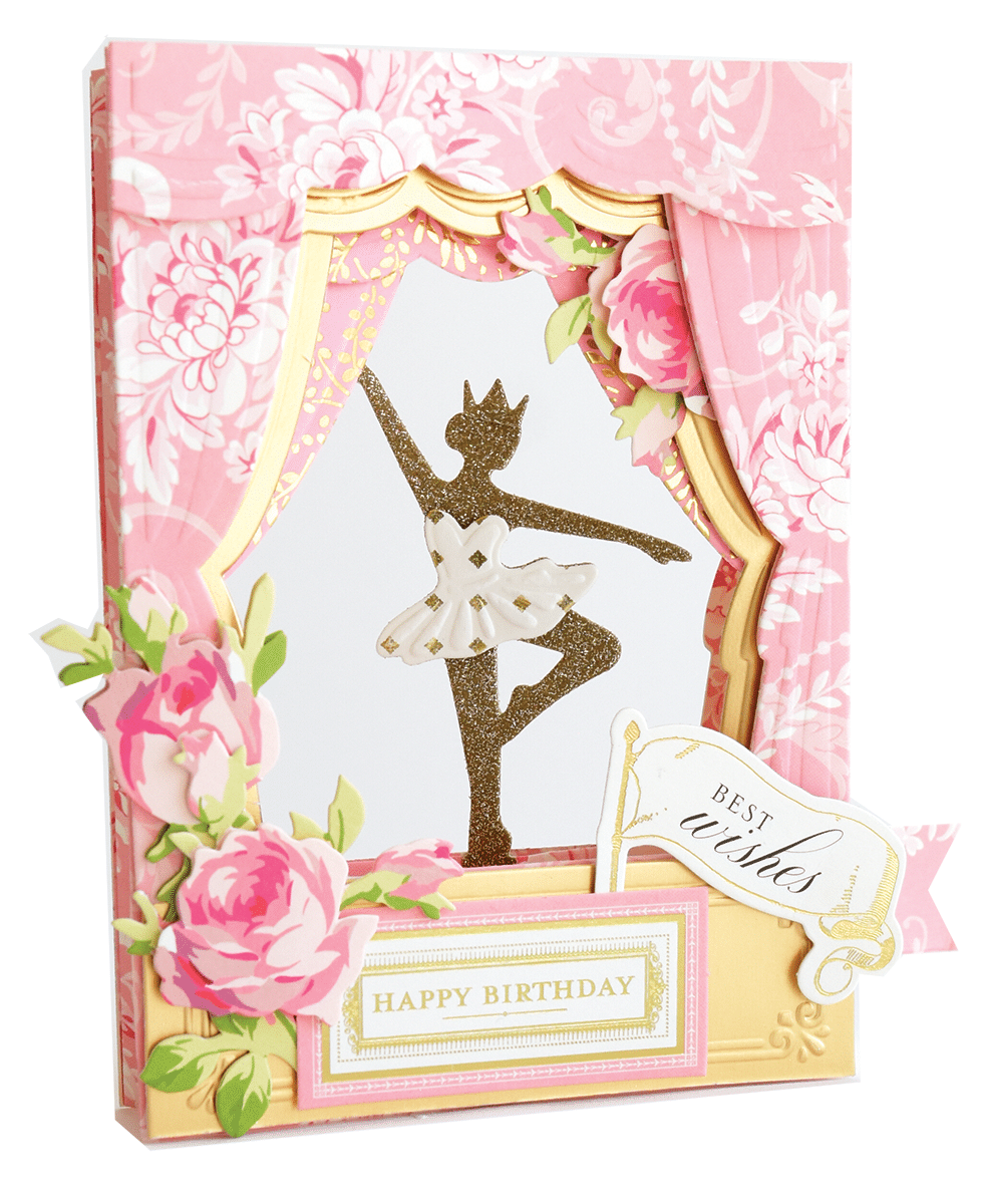 a card with a picture of a ballerina.
