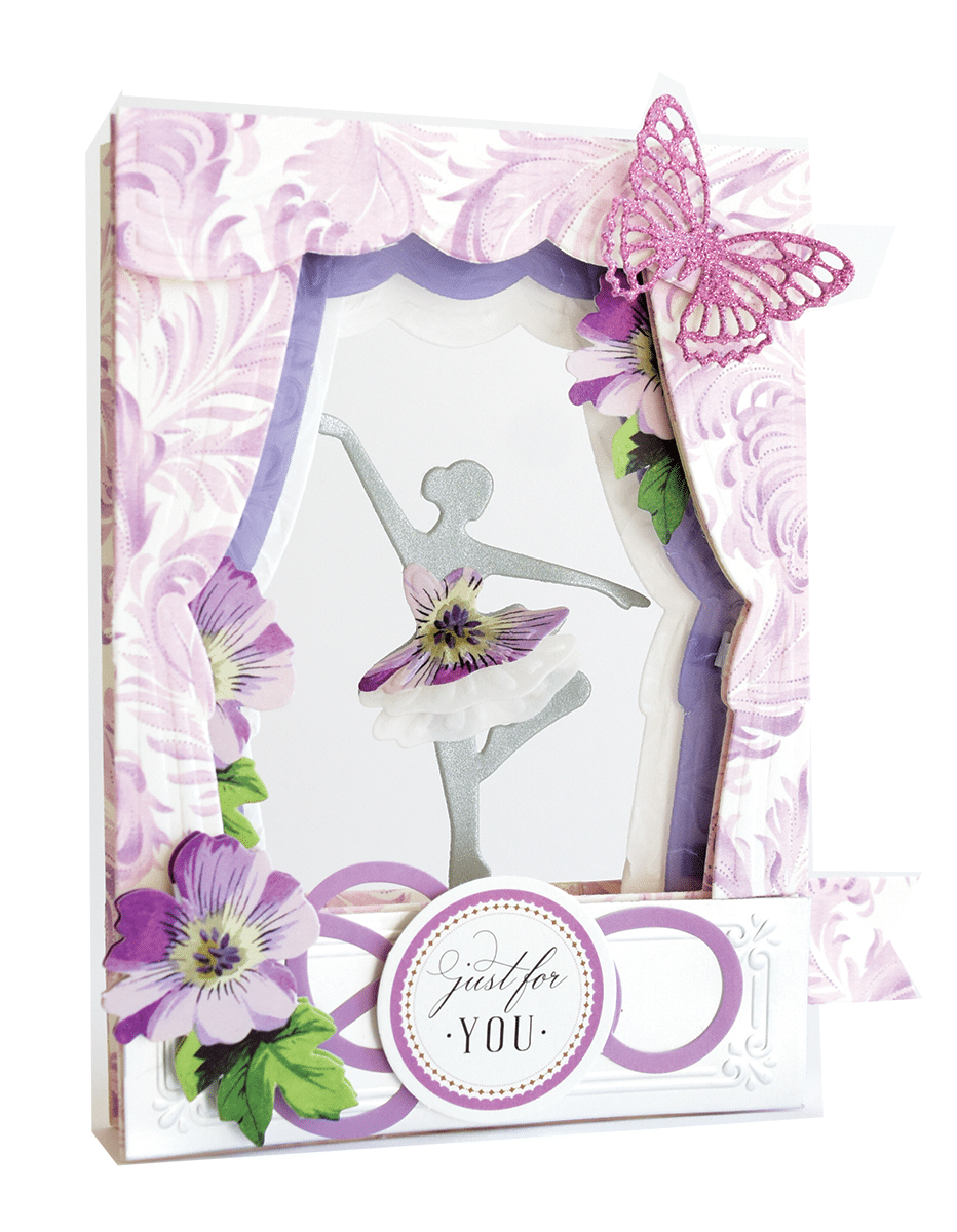 a card with a picture of a ballerina.