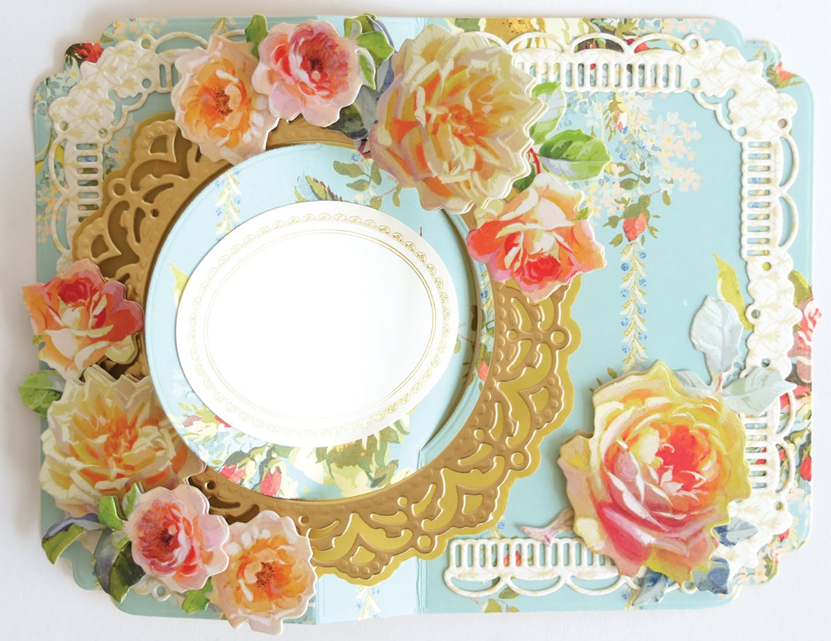 a picture of a plate with flowers on it.