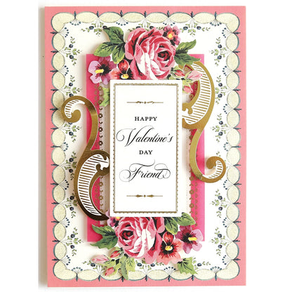 a valentine's day card with roses on it.
