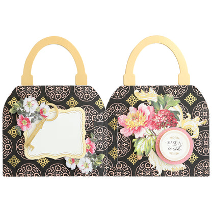 a picture of two purses with flowers on them.