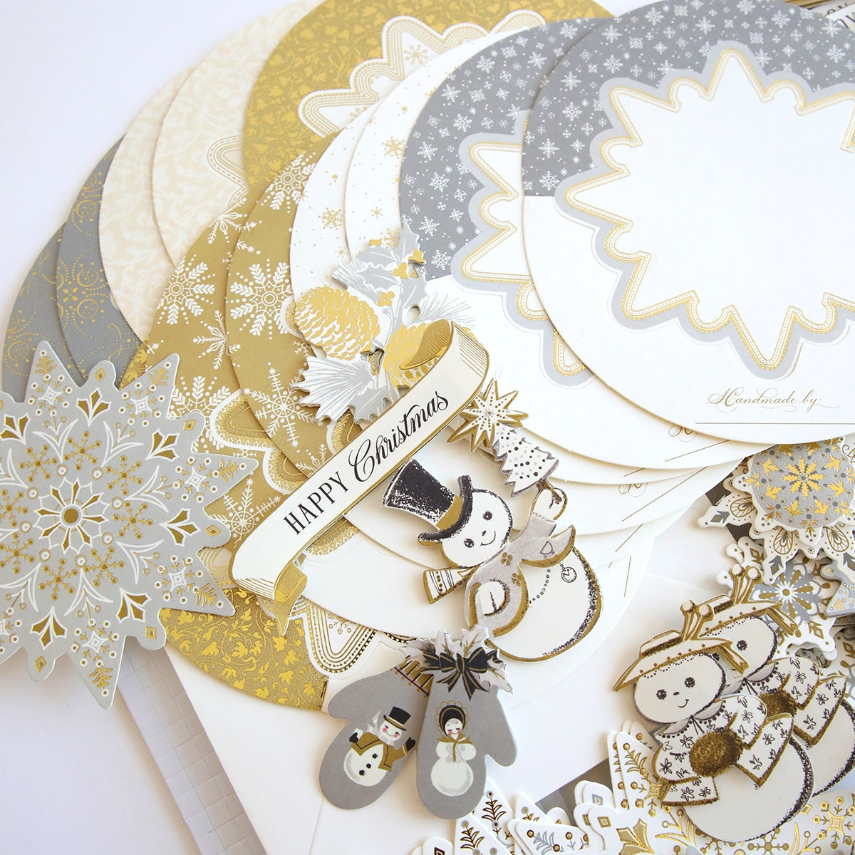 A collection of Simply Rocking Snowflake Card Kit with snowflakes and snowflakes.